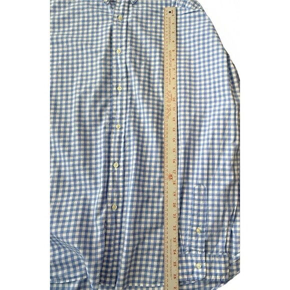 Ralph Lauren Mens Classic Fit Blue Gingham Long Sleeve Shirt XXL 100% Stretch - Picture 7 of 11
